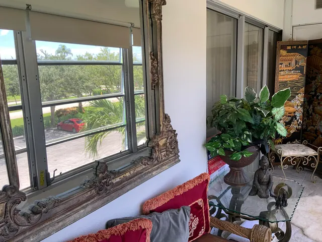 swimming pool view from a window