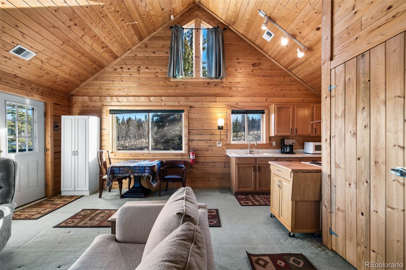 753 Teton Trail Como, CO 80456 - Photo 9 of 32 a living room with furniture a window and kitchen view