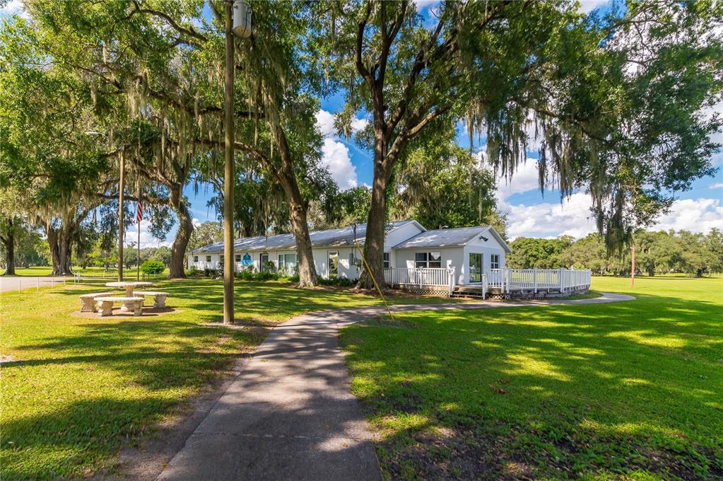 5307 Flint Street Zephyrhills, FL 33542 - Photo 36 of 63 a view of a house with a big yard and palm trees