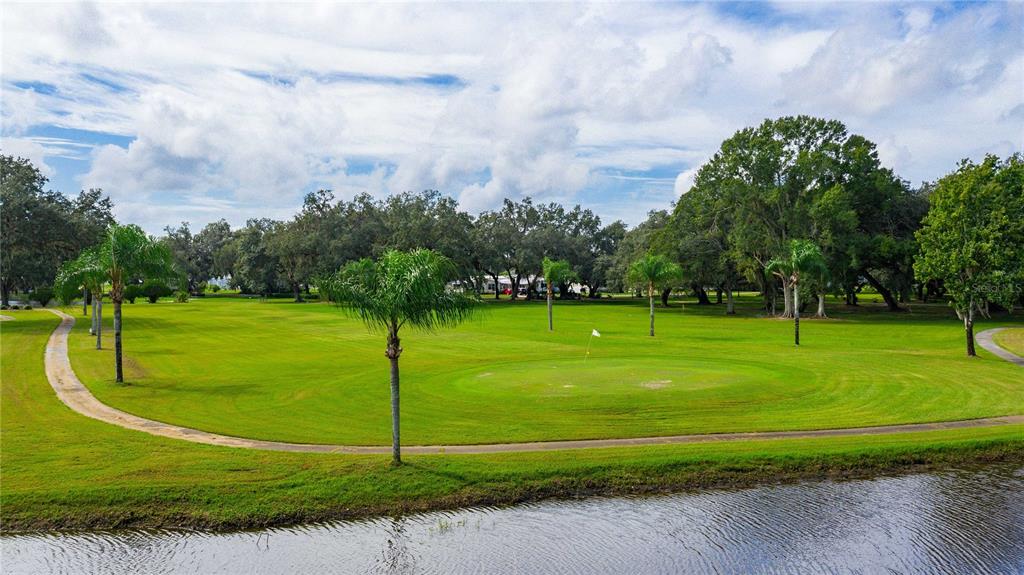 5307 Flint Street Zephyrhills, FL 33542 - Photo 41 of 63 a view of a golf course with a big yard