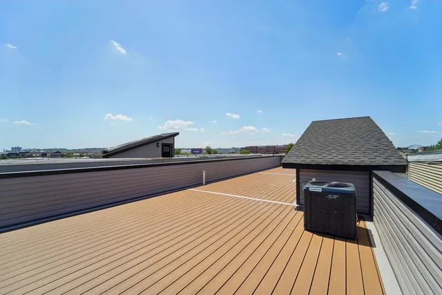 a view of outside space with a kitchen