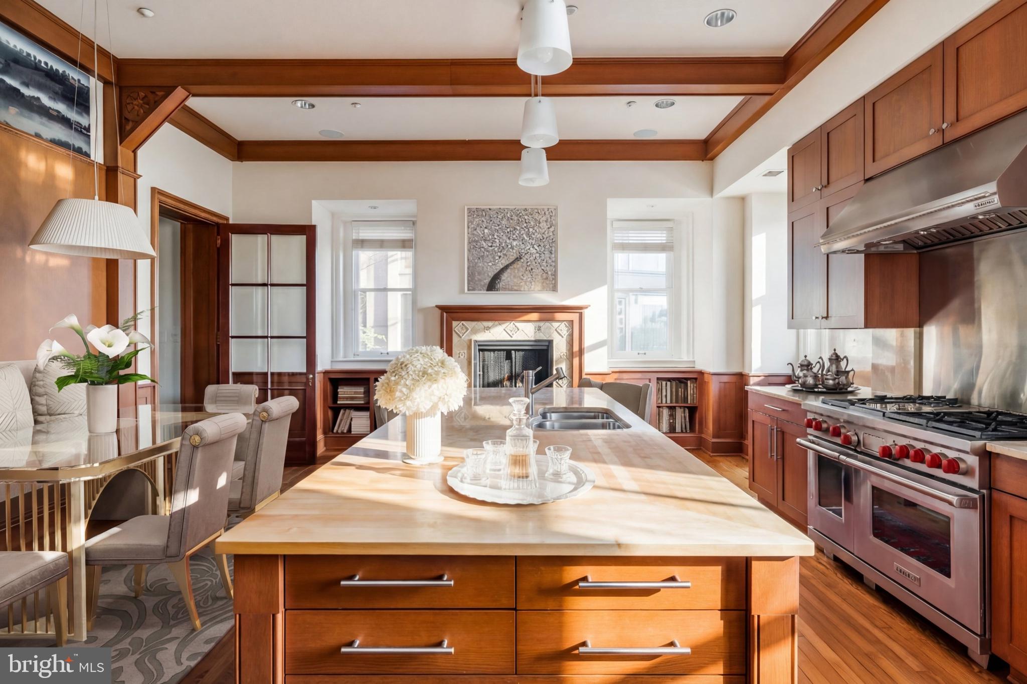 2000 Massachusetts Avenue Northwest Washington, DC 20036 - Photo 16 of 50 Chef’s Kitchen with Fireplace