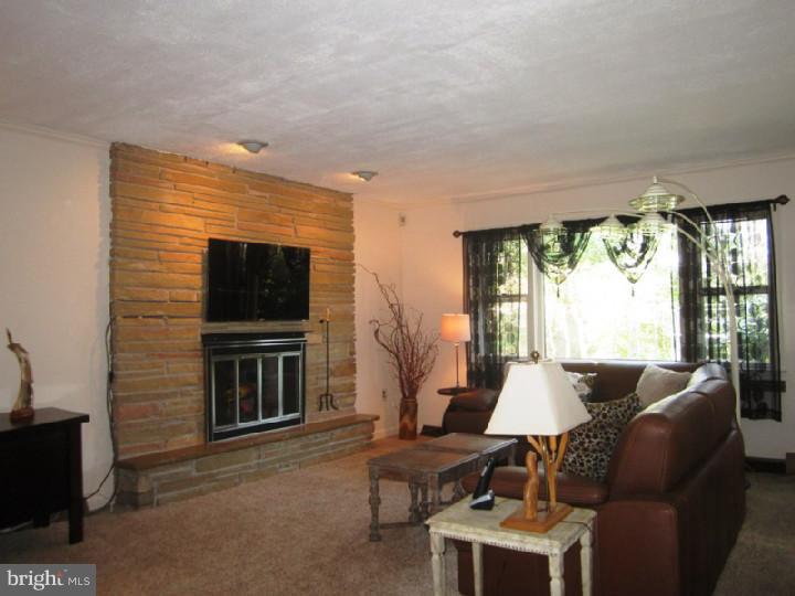 320 Gribbel Road Wyncote, PA 19095 - Photo 5 of 24 a living room with furniture a flat screen tv and a fireplace