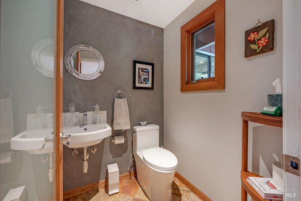 17600 Willow Creek Road Occidental, CA 95465 - Photo 15 of 79 Half bath for the guests!
