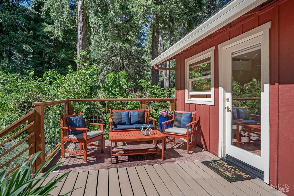 17600 Willow Creek Road Occidental, CA 95465 - Photo 5 of 79 Exterior access door to the west deck overlooking the hobby vineyard, from the guest suite!