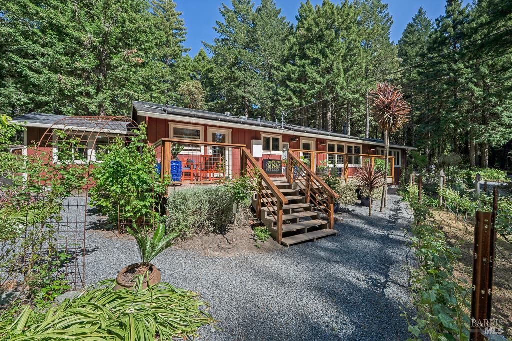 17600 Willow Creek Road Occidental, CA 95465 - Photo 7 of 79 Stairs lead to the front garden.