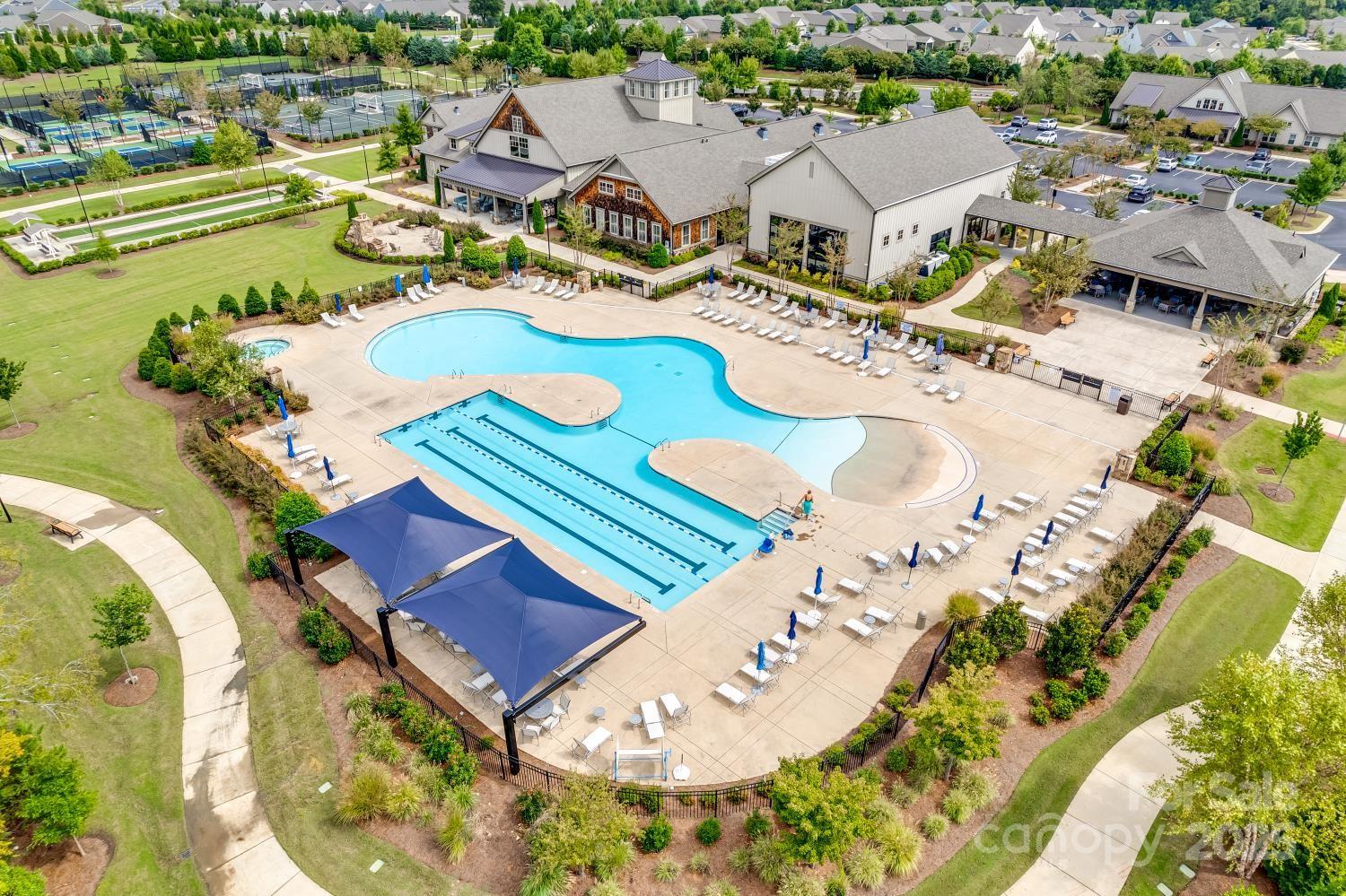 276 Grovefield Drive Fort Mill, SC 29715 - Photo 43 of 44 an aerial view of a house with a swimming pool