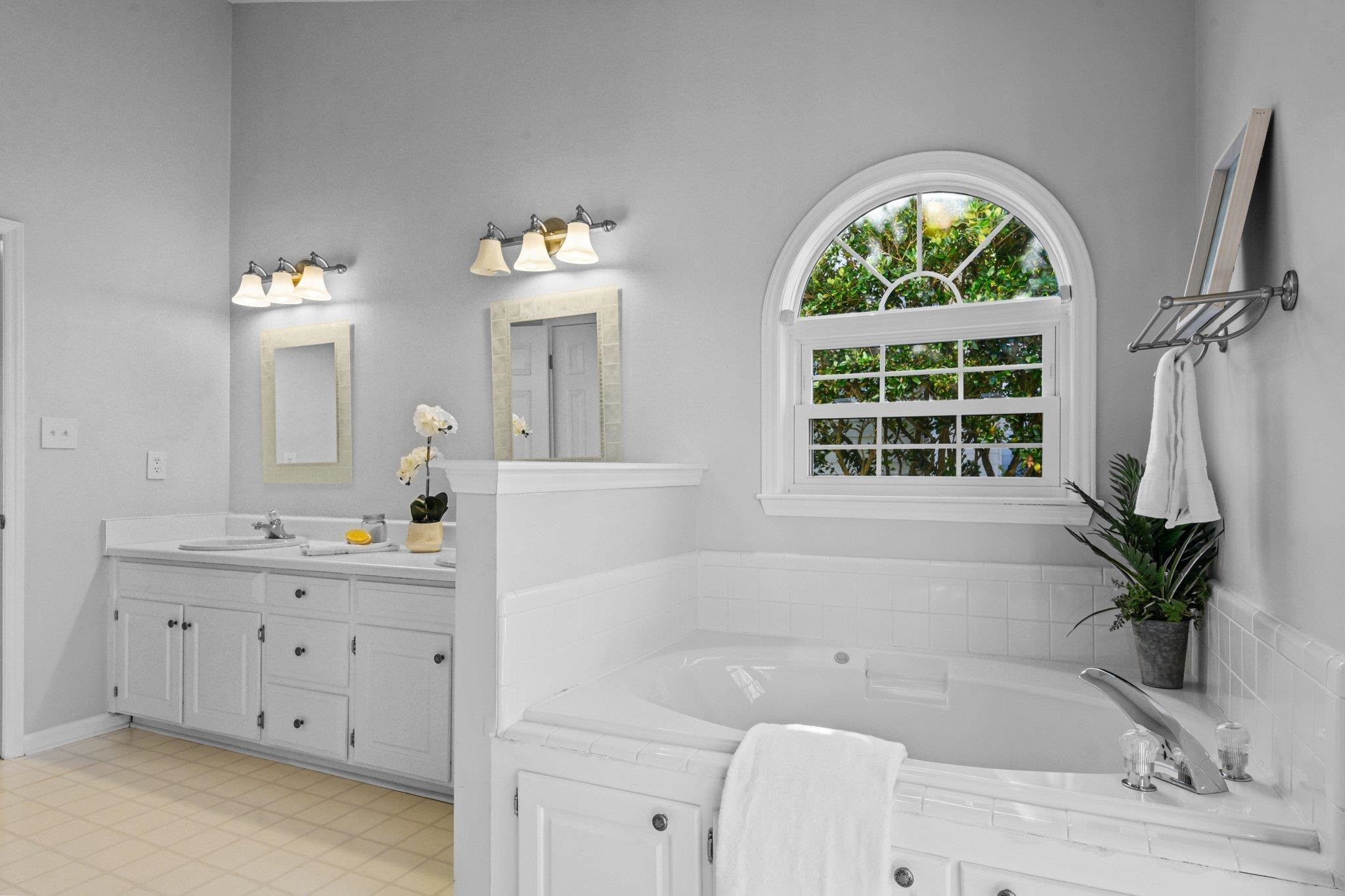 5215 Botany Bay Drive Raleigh, NC 27616 - Photo 15 of 28 Another view of the Primary Bathroom garden tub and vanity Primary Bathroom