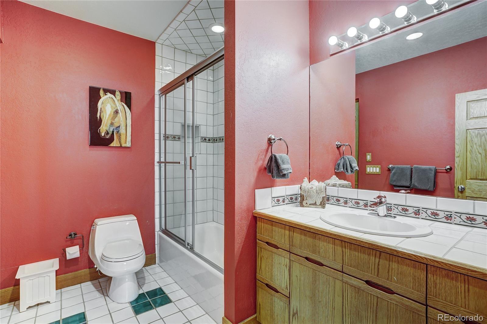 348 Jade Road Silverthorne, CO 80498 - Photo 30 of 48 a bathroom with a sink a toilet a mirror and shower