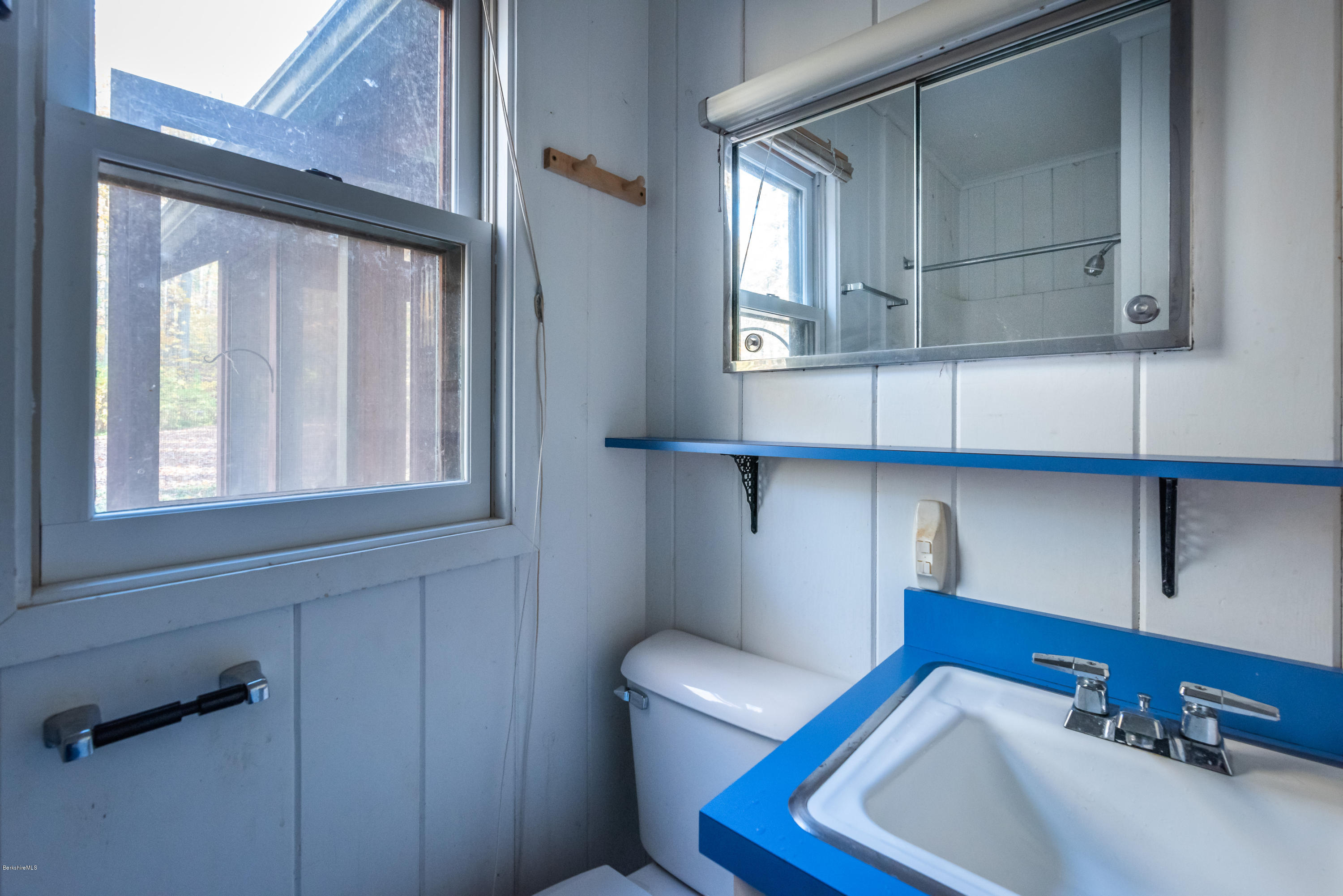 10 Housatonnuck Road Stockbridge, MA 01262 - Photo 21 of 30 a bathroom with a sink a mirror and a toilet