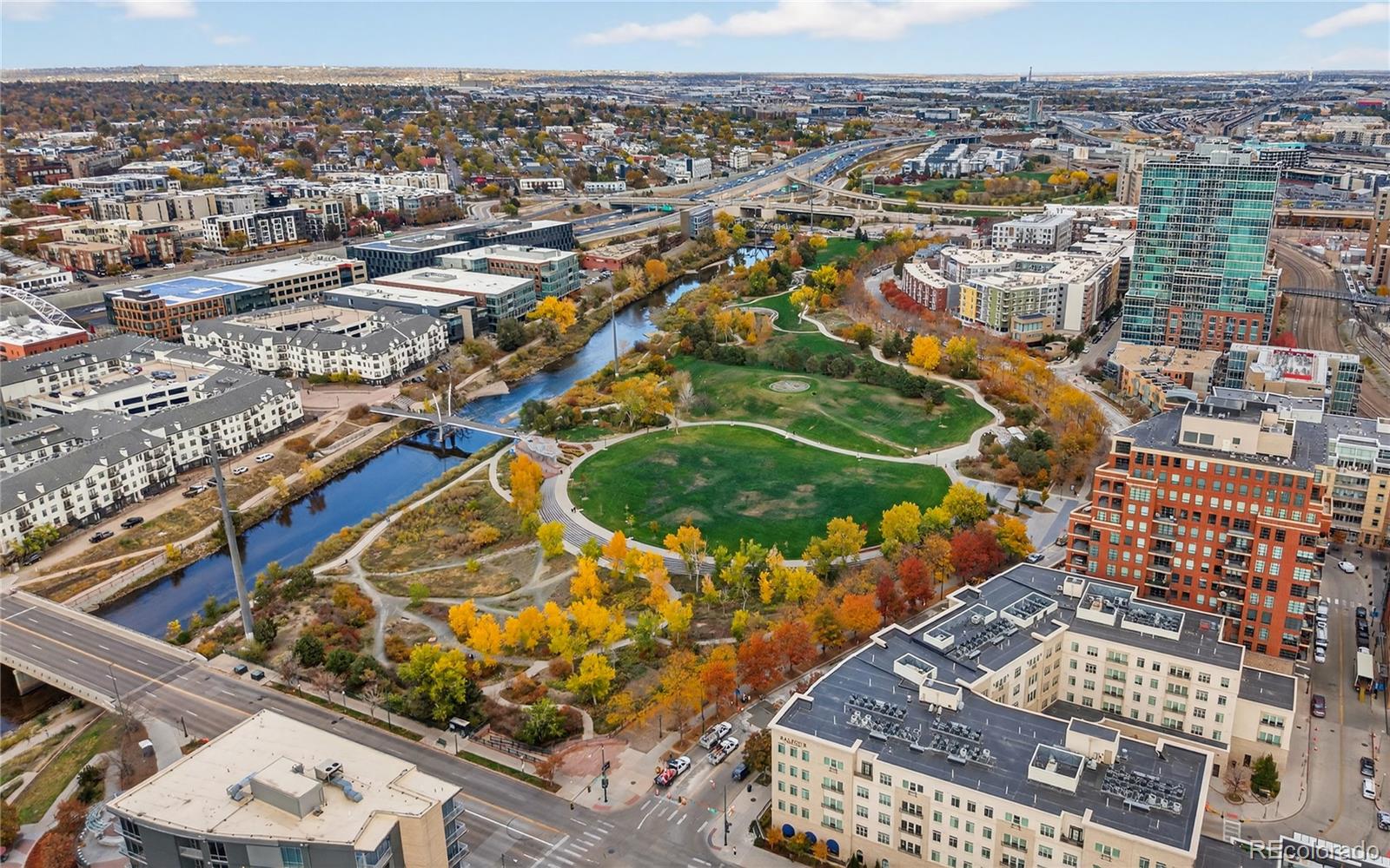 1401 Wewatta Street, Unit 305 Denver, CO 80202 - Photo 40 of 45 an aerial view of residential houses and city view
