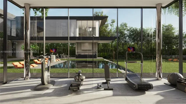 a view of living room with furniture and floor to ceiling window