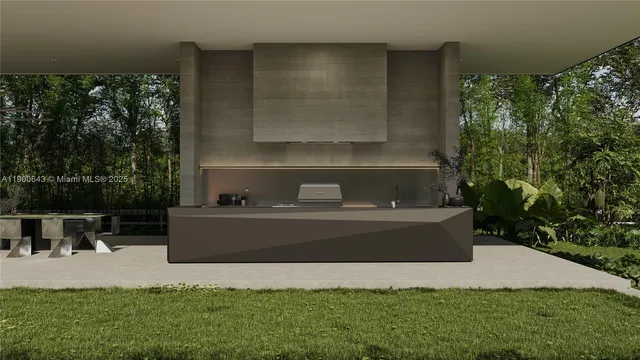 a view of a house with swimming pool and sitting area