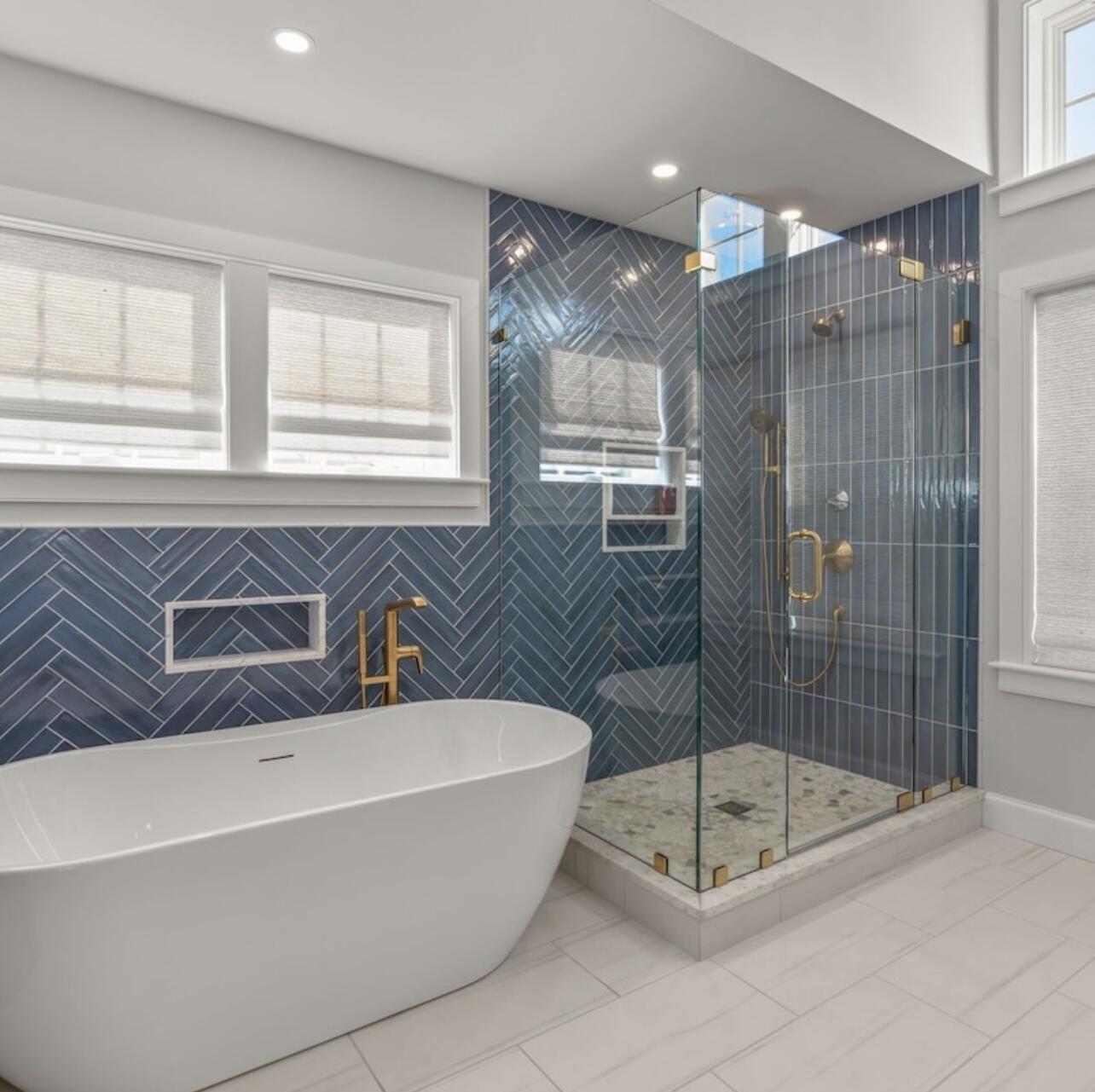 3 Azalea Lane Mashpee, MA 02649 - Photo 13 of 29 a bathroom with a tub a window and a glass door shower