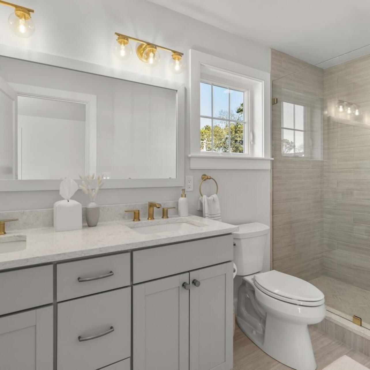 3 Azalea Lane Mashpee, MA 02649 - Photo 21 of 29 a bathroom with a granite countertop toilet sink and mirror