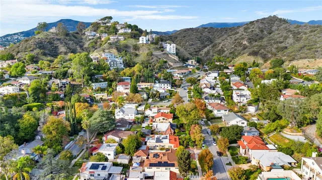 a view of city and mountain