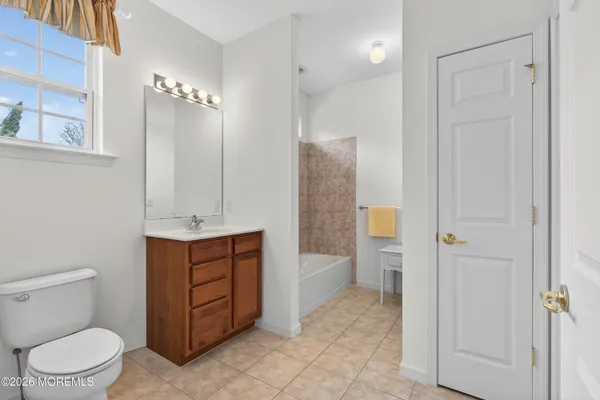 a bathroom with a toilet a sink and a mirror