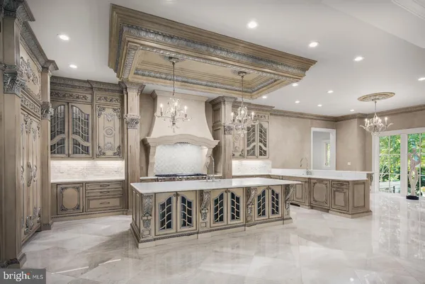 a view of kitchen and stove