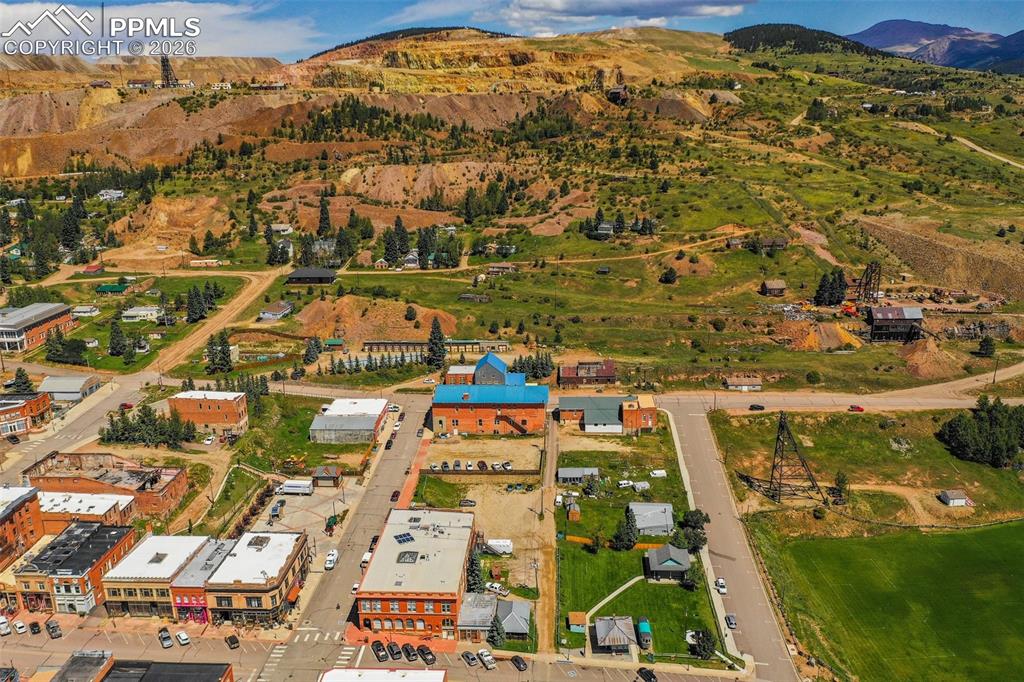 209 5th Street Victor, CO 80860 - Photo 35 of 36 an aerial view of residential houses with outdoor space