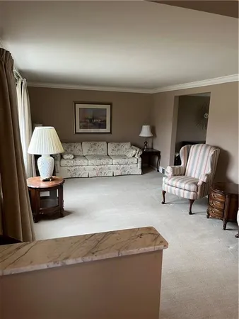 a living room with furniture and a couch