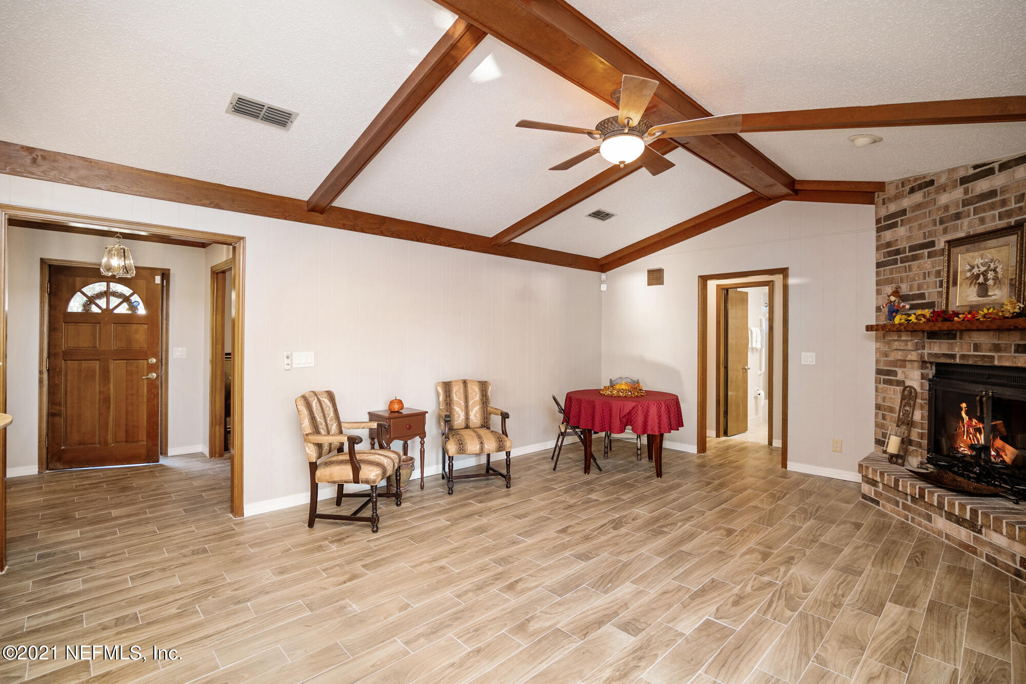 5210 Riverton Road Jacksonville, FL 32277 - Photo 12 of 43 Vaulted Den with Wood Burning Fireplace