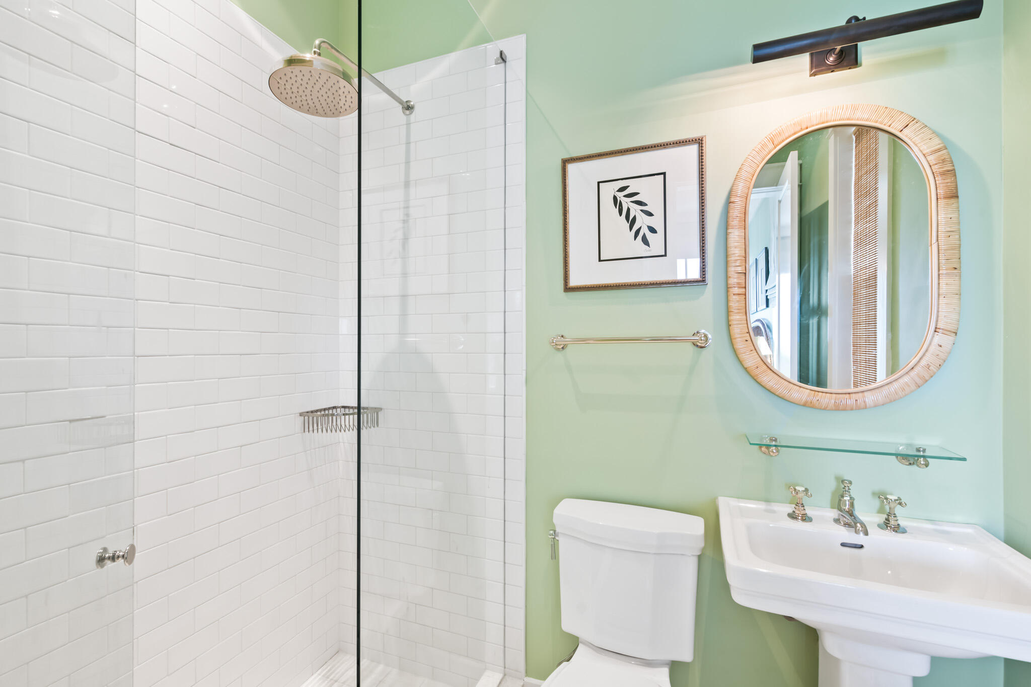 84 Windward Lane Inlet Beach, FL 32461 - Photo 20 of 67 a bathroom with a sink a mirror and a shower