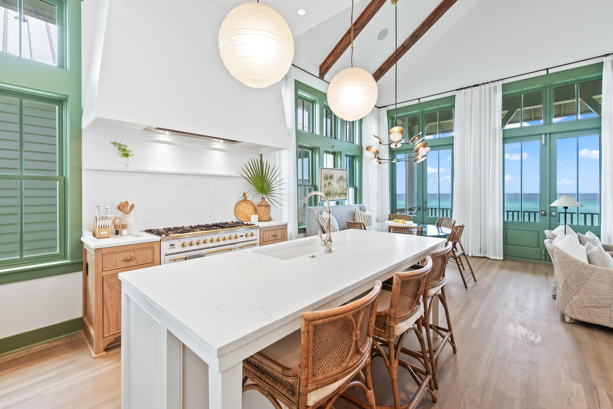 84 Windward Lane Inlet Beach, FL 32461 - Photo 33 of 67 a kitchen with a table chairs and a wooden floor