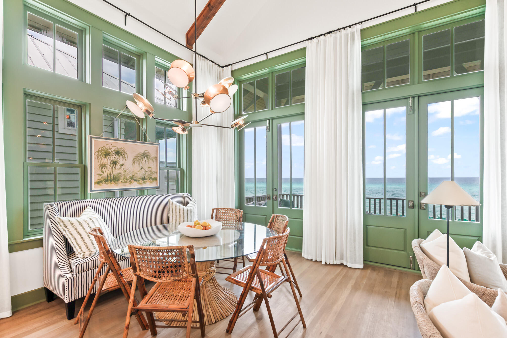 84 Windward Lane Inlet Beach, FL 32461 - Photo 37 of 67 a dining room with furniture a chandelier and wooden floor