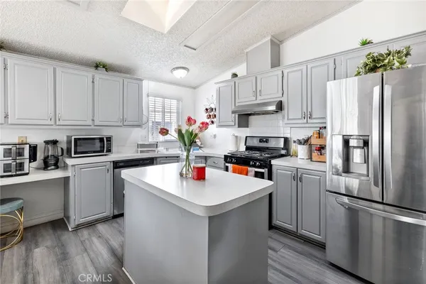 a table and chairs in a room