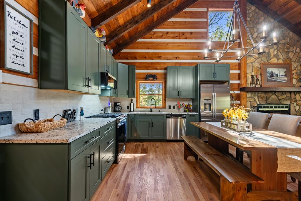 212 Dogpatch Lane Blue Ridge, GA 30513 - Photo 15 of 70 a kitchen with a sink and cabinets