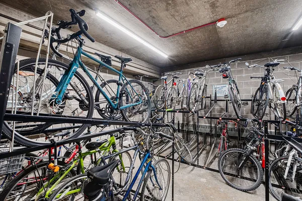 outdoor space with lots of bicycles