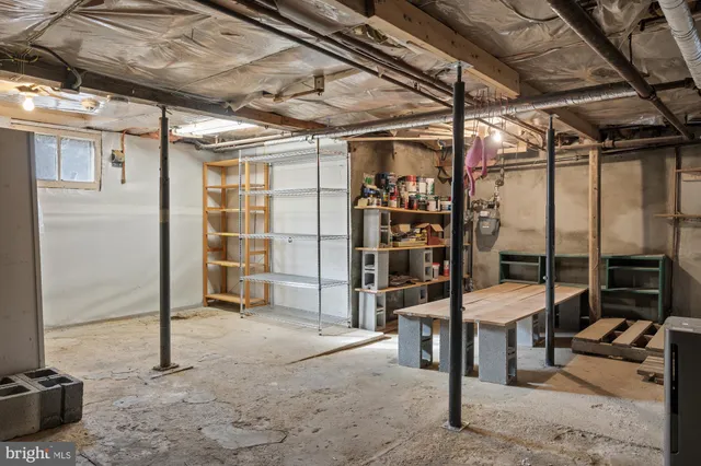 a view of a room with racks