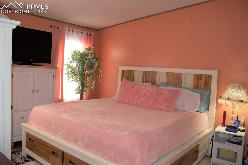 728 Graphite Street Florence, CO 81226 - Photo 9 of 30 a bedroom with a bed and a flat screen tv