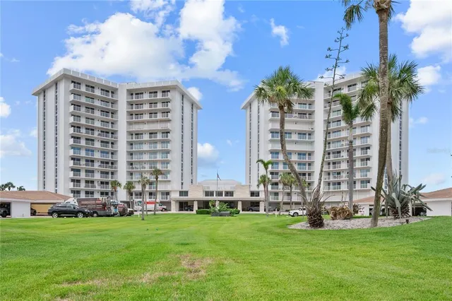 a view of building with yard