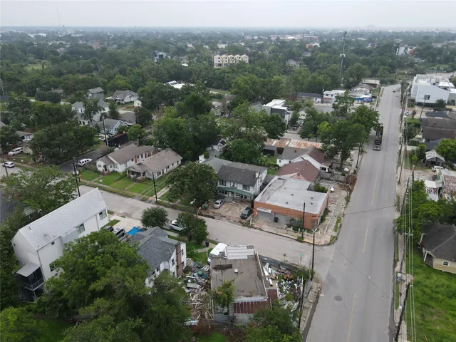 an aerial view of multiple house