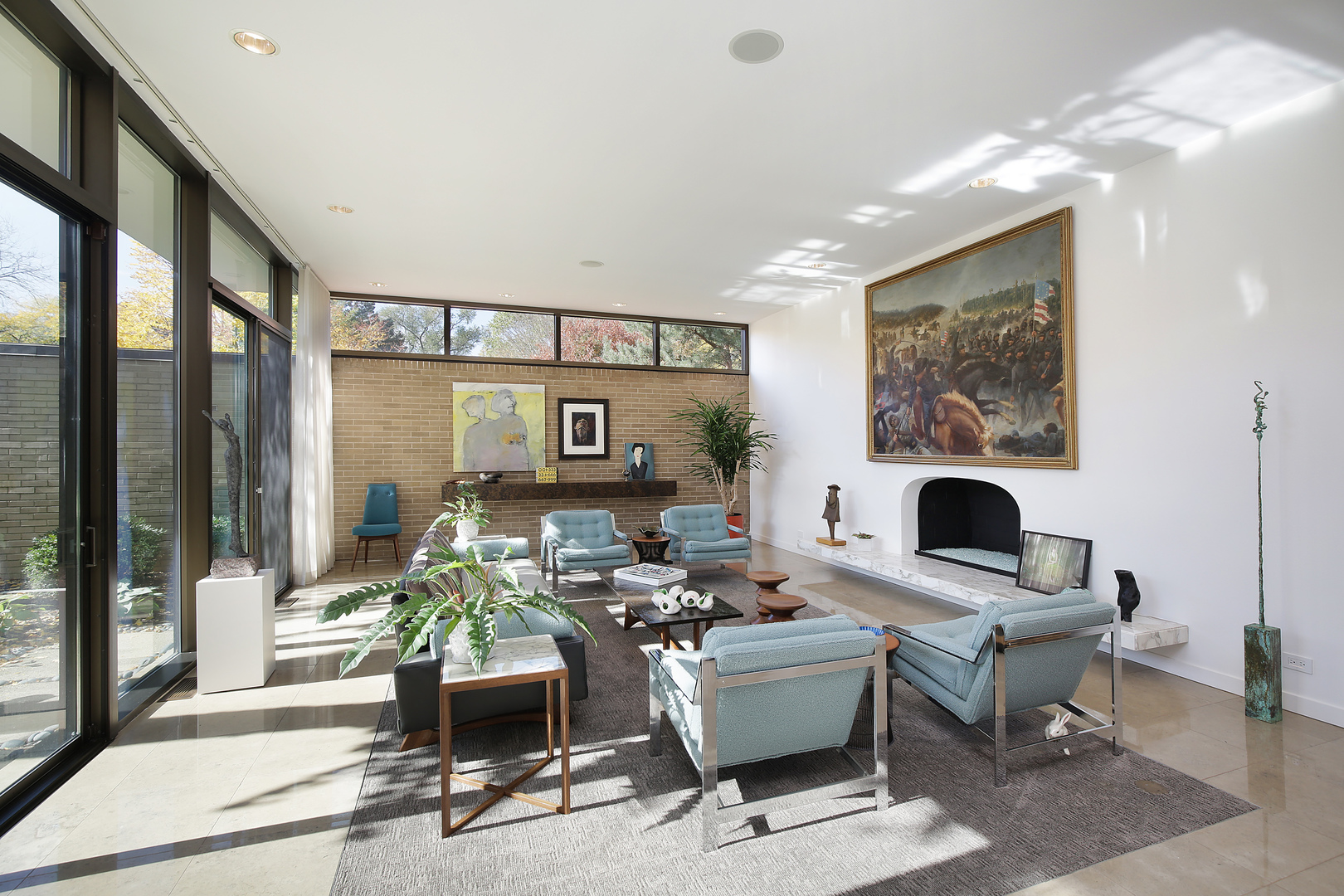 643 Sheridan Road Evanston, IL 60202 - Photo 6 of 29 a living room with furniture a rug and a fireplace