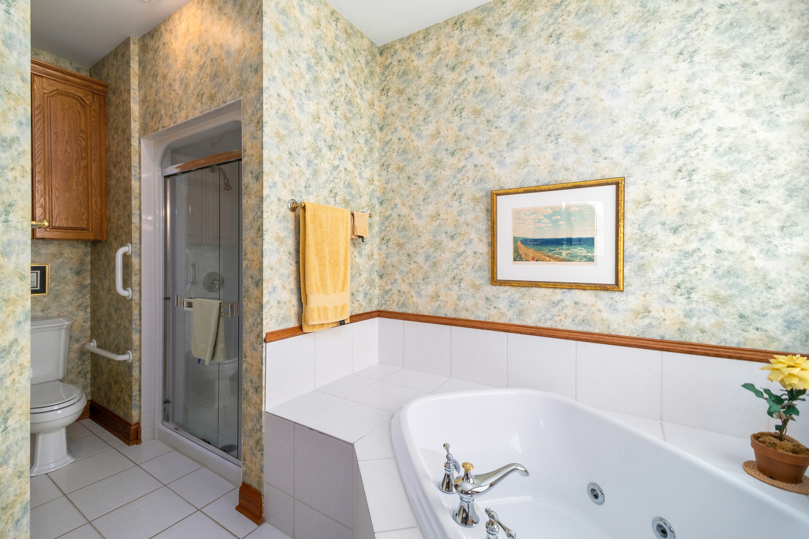 42W545 McDonald Road Elgin, IL 60124 - Photo 26 of 45 a bathroom with a bathtub and a shower