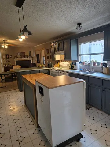 a kitchen with a refrigerator a sink and dishwasher