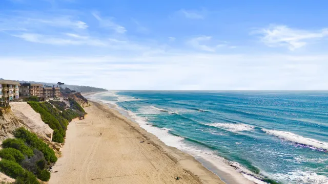 a view of an ocean view and beach