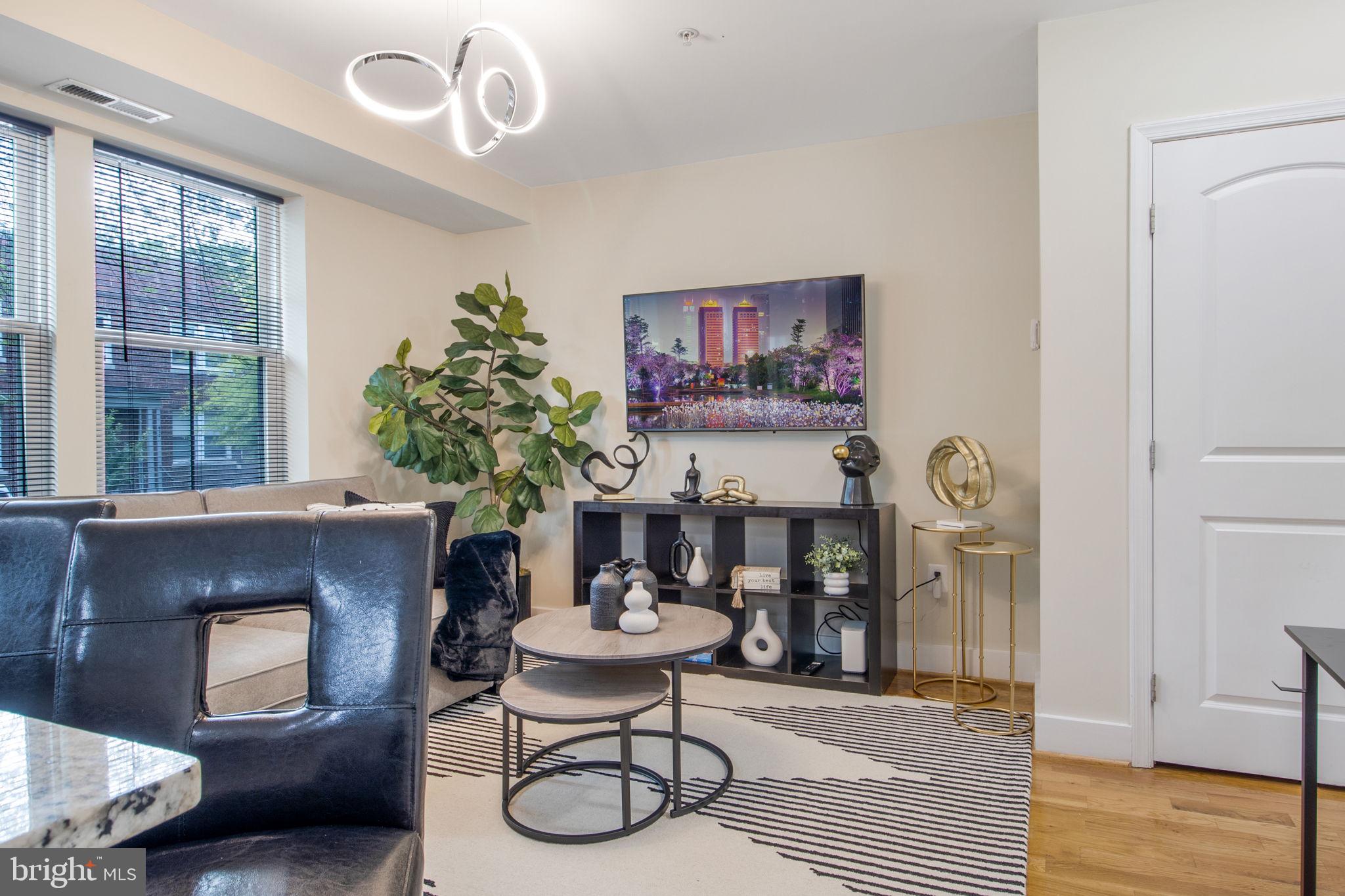 417 18th Street Northeast, Unit 101 Washington, DC 20002 - Photo 35 of 57 a living room with furniture and a fireplace