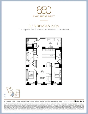 $1,284,000 | 850 North Lake Shore Drive, Unit 1905, Chicago, IL 60611