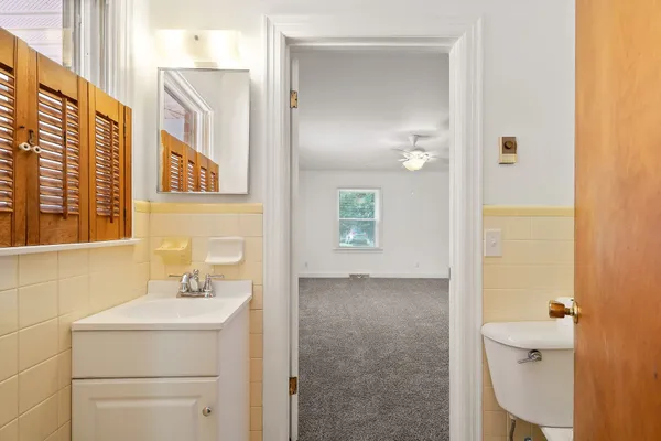 an empty room with a window