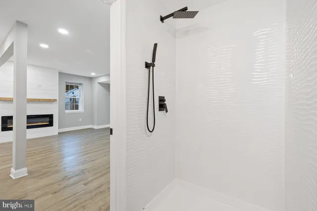 a bathroom with a shower