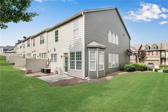 a view of a garden with a bench