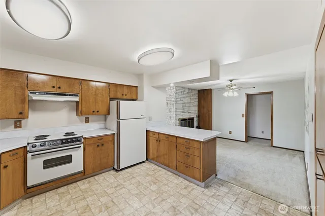 a bathroom with a mirror and a shower
