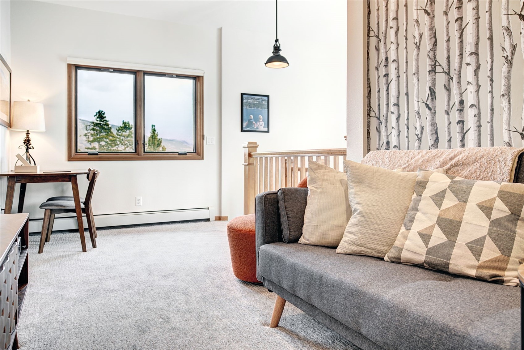 3710 Ryan Gulch Road, Unit 378 Silverthorne, CO 80498 - Photo 15 of 31 Living area featuring baseboard heating and carpet flooring