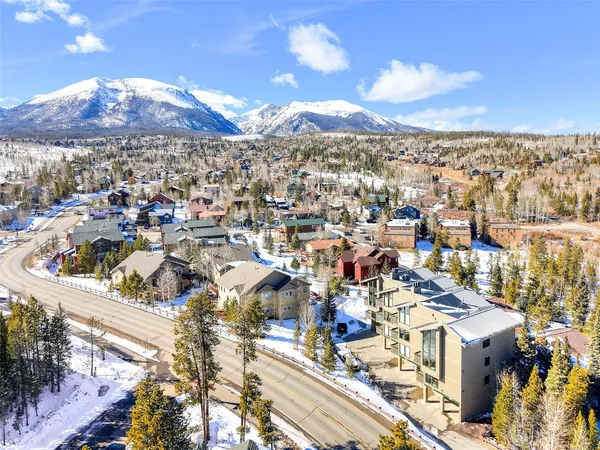a view of a city with a mountain