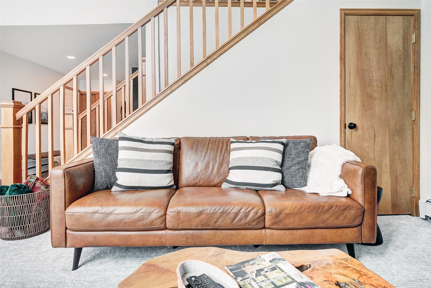3710 Ryan Gulch Road, Unit 378 Silverthorne, CO 80498 - Photo 4 of 31 Living room with carpet floors and recessed lighting