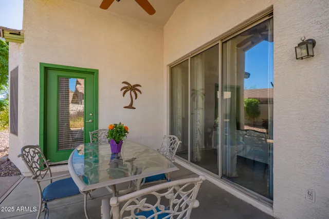 a view of a house with a patio