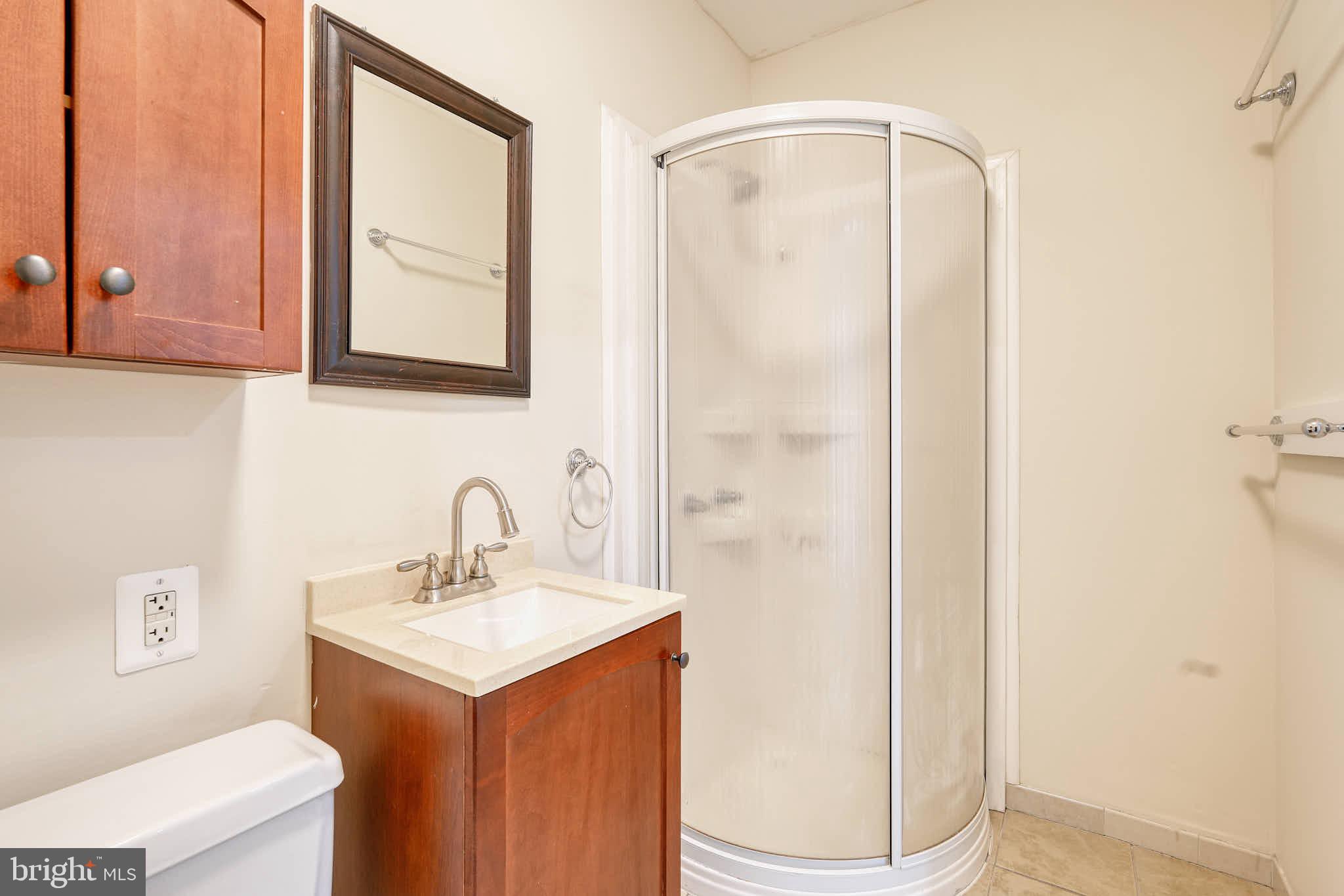 3318 Memorial Street Alexandria, VA 22306 - Photo 41 of 49 a bathroom with a sink a mirror and a toilet